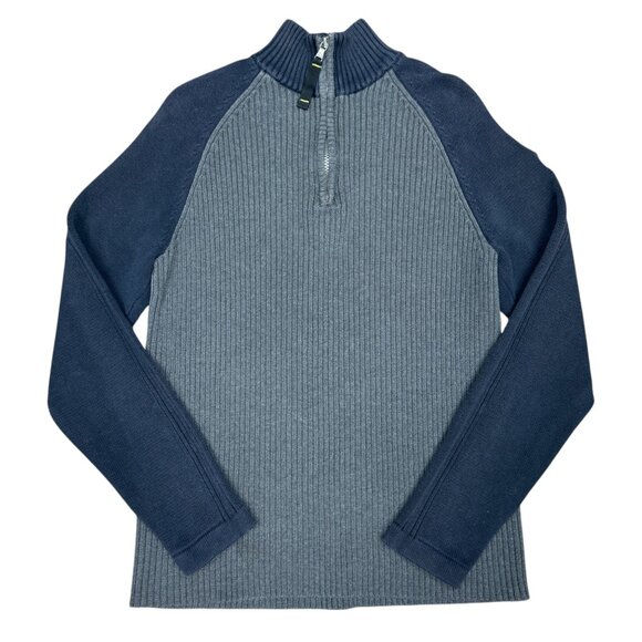 Men's NAUTICA JEANS CO. Ribbed‎ Zip Mock Neck Sweater- Size M - Picture 1 of 7